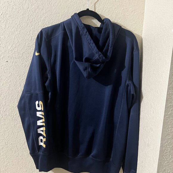 EUC Nike Los Angeles Rams On Field Zip-Up Thermal-Fit Jacket Apparel Navy Blue S - Picture 2 of 5